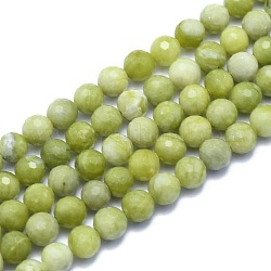 Taiwan naturale perle di giada fili, tondo, sfaccettato (128 sfaccettatura), 8mm, Foro: 1.2 mm, circa 49pcs/filo, 15.16 pollice (38.5 cm)