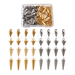 Fashewelry304 Edelstahlanhänger, Spike / Kegel, goldenen und Edelstahl Farbe, 80 Stück / Karton