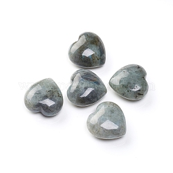 Natural Labradorite Heart Love Palm Worry Stone, Healing Crystal, 30x30x15mm