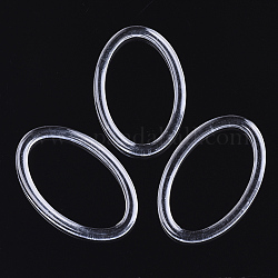 Anillos de enlace transparentes, oval, Claro, 56.5x36x3.5mm, diámetro interior: 47x27 mm