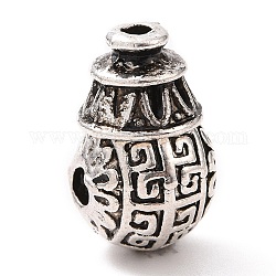 Lega di stile tibetano perline guru 3 foro, perle forate a T., lacrima, argento antico, 8x6mm, Foro: 5.5 mm e 1.6 mm