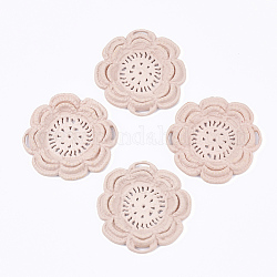 Acrylic Pendants, Flower, Misty Rose, 45x46.5x5.5mm, Hole: 1.5x6.5mm