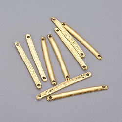 Tibetan Style Bar Links connectors, for Jewelry Design, Cadmium Free & Nickel Free & Lead Free, Strip, Antique Golden, 3x33x1mm, Hole: 1mm