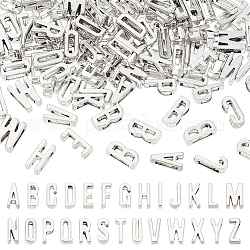 Breloques coulissantes d'alphabet en alliage de style tibétain, y compris la lettre a ~ z, argent antique, 10.8x7.4x1.8 cm, 130 pcs / boîte