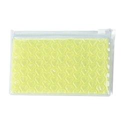 PVC-Blasentaschen, Zip-Lock-Beutel, zur Aufbewahrung von Schmuck, tragbarer Schmuck-Organizer, Rechteck, grün gelb, 15x10x0.7 cm
