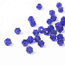 Sfaccettati bicone imitazione cristallo cristallo di perline, blu royal, circa4 mm di diametro, 3.5 mm di spessore, Foro: 1 mm