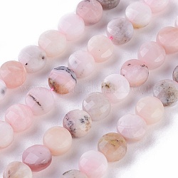 Chapelets de perles en opale rose naturelle, facette, plat rond, 10x5mm, Trou: 1mm, Environ 36 pcs/chapelet, 15.3 pouce ~ 15.75 pouces (39~40 cm)