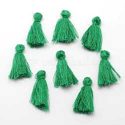 Cotton Thread Tassels Pendant Decorations, Green, 25~31x5mm, about 39~47pcs/bag