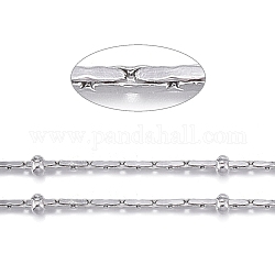 304 inoxydable chaînes Coreana d'acier, avec des perles de rondelle, soudé, avec bobine, couleur inoxydable, 0.8mm, rondelle: 2x1mm, environ 32.8 pied (10 m)/rouleau