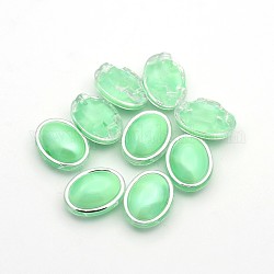 Coudre à l'acrylique taiwan, liens multi-brins, Accessoires de vêtement, ovale, vert clair, 13x11x7mm, Trou: 1mm