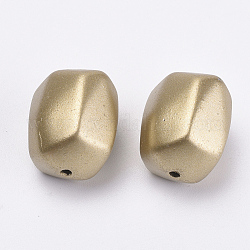 Plating Acrylic Beads, Matter Style, Golden Plated, 19x15x14.5mm, Hole: 1.5mm