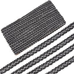 11 m langes Spitzenband aus Polyester für Gardinen, gewellter Spitzenbesatz, Stickerei altes Hanfu-Spitzenband, Schwarz, 5/8 Zoll (16 mm), ca. 12.03 Yard (11m)/Karte