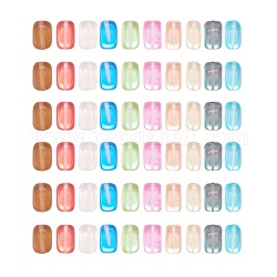 60 Stück 10 Farben synthetische Mondsteinperlen Stränge, holographische Perlen, Würfel, matt, Mischfarbe, 11x7x7 mm, Bohrung: 1 mm