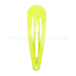 Spray Painted Hair Accessories Iron Snap Hair Clips, Yellow, 50mm