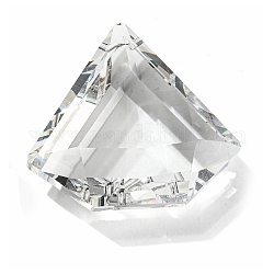 Colgantes de cristal transparente, facetados, charms triángulo, Claro, 43x47x18mm, agujero: 1.6 mm