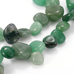 Natürlichen grünen Aventurin Stränge, getrommelt Stein, Nuggets, 10~22x5~14x4~11 mm, Bohrung: 1 mm, etwa 15.7 Zoll