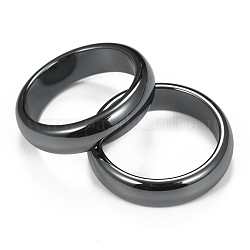 非磁性の合成ヘマタイト指輪  ブラック  20mm