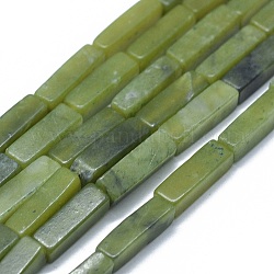 Chapelets de perles de jade naturel, cuboïde, 12.5~13.5x3~5x3~4.5mm, Trou: 1mm, Environ 30~32 pcs/chapelet, 15.1~15.9 pouce (38.5~40.5 cm)