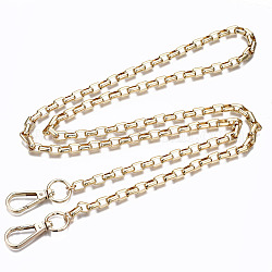 Correas de cadenas de bolsa, cadenas de eslabones de cable de hierro, con broches de aleación giratorias, para accesorios de reemplazo de bolsas, la luz de oro, 108.5x0.75 cm