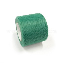 Rubans de maille déco, tissu de tulle, Tissu à carreaux en tulle pour la fabrication de jupe, vert de mer, 2 pouce (5 cm), environ 25yards / rouleau (22.86m / rouleau)