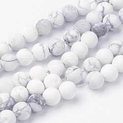 Hebras de perlas naturales Howlite, redondo, esmerilado, 8~8.5mm, agujero: 1 mm, aproximamente 45~47 pcs / cadena, 14.9 pulgada (38 cm)