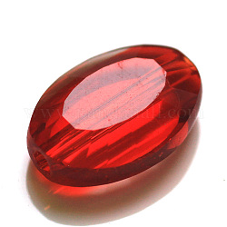 Perles d'imitation cristal autrichien, grade AAA, facette, ovale, rouge, 13x10x5mm, Trou: 0.9~1mm