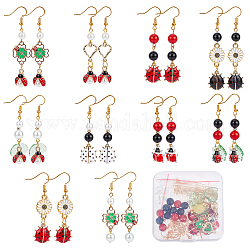 SUNNYCLUE 1 Box DIY 10 Pairs St Patrick Charms Four Leaf Clover Charm Earring Making Starter Kit Ladybug Charms 4 Leaf Clover Charm Heart Love Spring Flower Charm for Jewelry Making Kits Women Craft