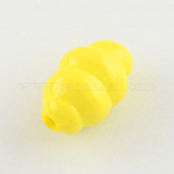 Abalorios acrílicos opacos, oval, amarillo, 18x11mm, agujero: 2 mm, aproximamente 380 unidades / 500 g