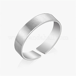 Anillo abierto de acero inoxidable, anillo de banda liso, color acero inoxidable, nosotros tamaño 9 (18.9 mm)