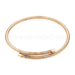 Collier de chaînes de serpent rond en fer, collier extensible réglable pour hommes femmes, or clair, diamètre intérieur: 20.55 pouce (52.2 cm)