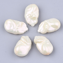 Perles d'imitation perles en plastique ABS, blanc crème, 27x16x10mm, Trou: 1mm, environ 239 pcs/500 g