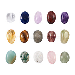 Craftdady 150pcs 15 Farben natürliche gemischte Edelsteinperlen, Oval, 8~15x7~12x4~12 mm, Bohrung: 1 mm, 10 Stk. je Farbe