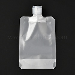ペットのプラスチック製トラベルバッグ  マットスタイルの空の詰め替え可能なバッグ  キャップ付きの長方形  化粧品用  透明  15.5cm  容量：100ml（3.38液量オンス）