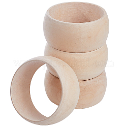 Braccialetto semplice in legno non finito per donna, mocassino, diametro interno: 2-1/2 pollice (6.45 cm)