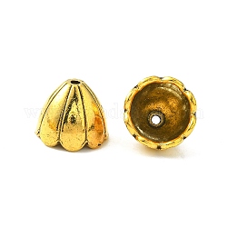 Lega stile tibetano protezioni tallone multi-petali,  cadmio& piombo libero, oro antico, 17.5x16mm, Foro: 2 mm, diametro interno: 13mm, circa 125pcs/1000g