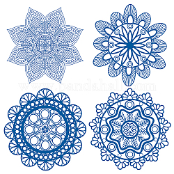 PVC Wall Sticker, Round Shape, for Window or Stairway Home Decoration, Flower of Life Pattern, Sticker: 16x16cm