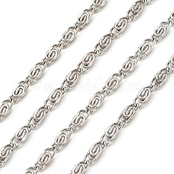 Lumachina Iron Chains, Unwelded, Silver Color, with Spool, Platinum, 6.5x2.5x1mm, about 328.08 Feet(100m)/roll