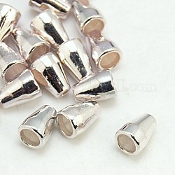 Tibetan Style Alloy Bead Cone, Cadmium Free & Nickel Free & Lead Free, Silver, 11x8mm, Hole: 2.5mm