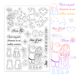 PVC Plastic Stamps, for DIY Scrapbooking, Photo Album Decorative, Cards Making, Stamp Sheets, Human Pattern, 16x11x0.3cm