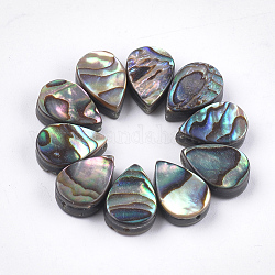 Abalone shell / paua shell beads, lágrima, verde, 12x8x3.5~4mm, agujero: 1 mm