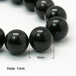 Natürlichen Obsidian Perlen Stränge, Runde, Klasse AA, schwarz und bunt, 16 mm