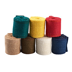 Yilisi 7 Rolls 7 Styles Linen Rolls, Jute Ribbons For Craft Making, Mixed Color, 1roll/style