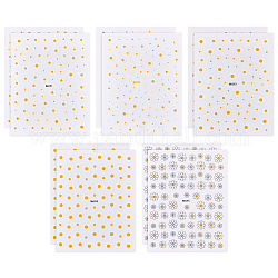 OLYCRAFT 10 Sheets Daisy Nail Stickers Face Stickers Flower Nail Water Decals Small Daisy Face Tattoos Floral Nail Supply for Nail Art Face Decal DIY Nail Decorations - 5 Styles