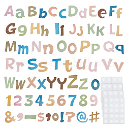 Bohemia Paper Letter Number Decorative Stickers, Alphabet & Number Decals for Bulletin Board Classroom Decoration, Mixed Color, 69~116x37~103x0.3~0.5mm, 3 sets/bag