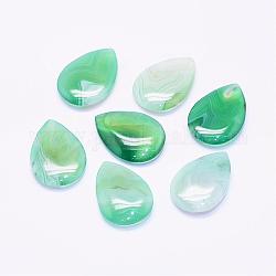 Natürliche Achat Perlen, Träne, kein Loch / ungezähnter Edelstein, gefärbt, grün, 30x21x5 mm