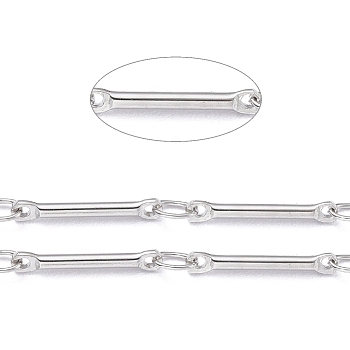 Echte Platin-Messing-Bar-Link-Ketten, gelötet, 13x2x1.2 mm