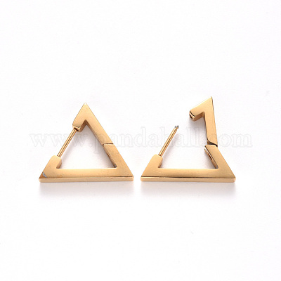 Серьги-кольца Huggie Hoop из нержавеющей стали 304 с вакуумным покрытием PVD STAS-S103-27G-1