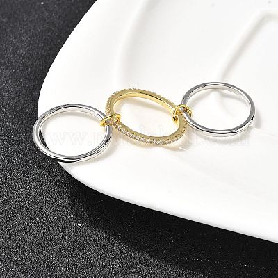 Латунные микро проложить пальцев кольца кубического циркония RJEW-P166-01B-01-1