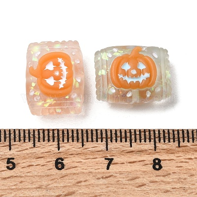 Матовые прозрачные смоляные бусины на Хэллоуин RESI-A048-01A-1