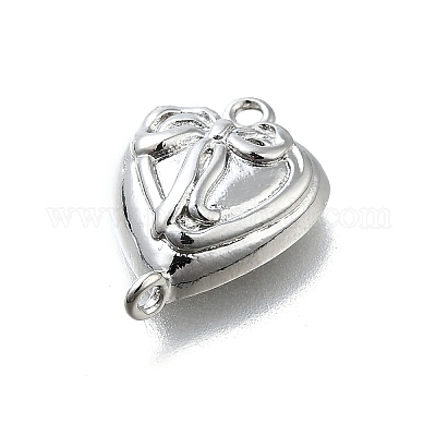 Латунные сердечки-бантики KK-K400-49P-02-1